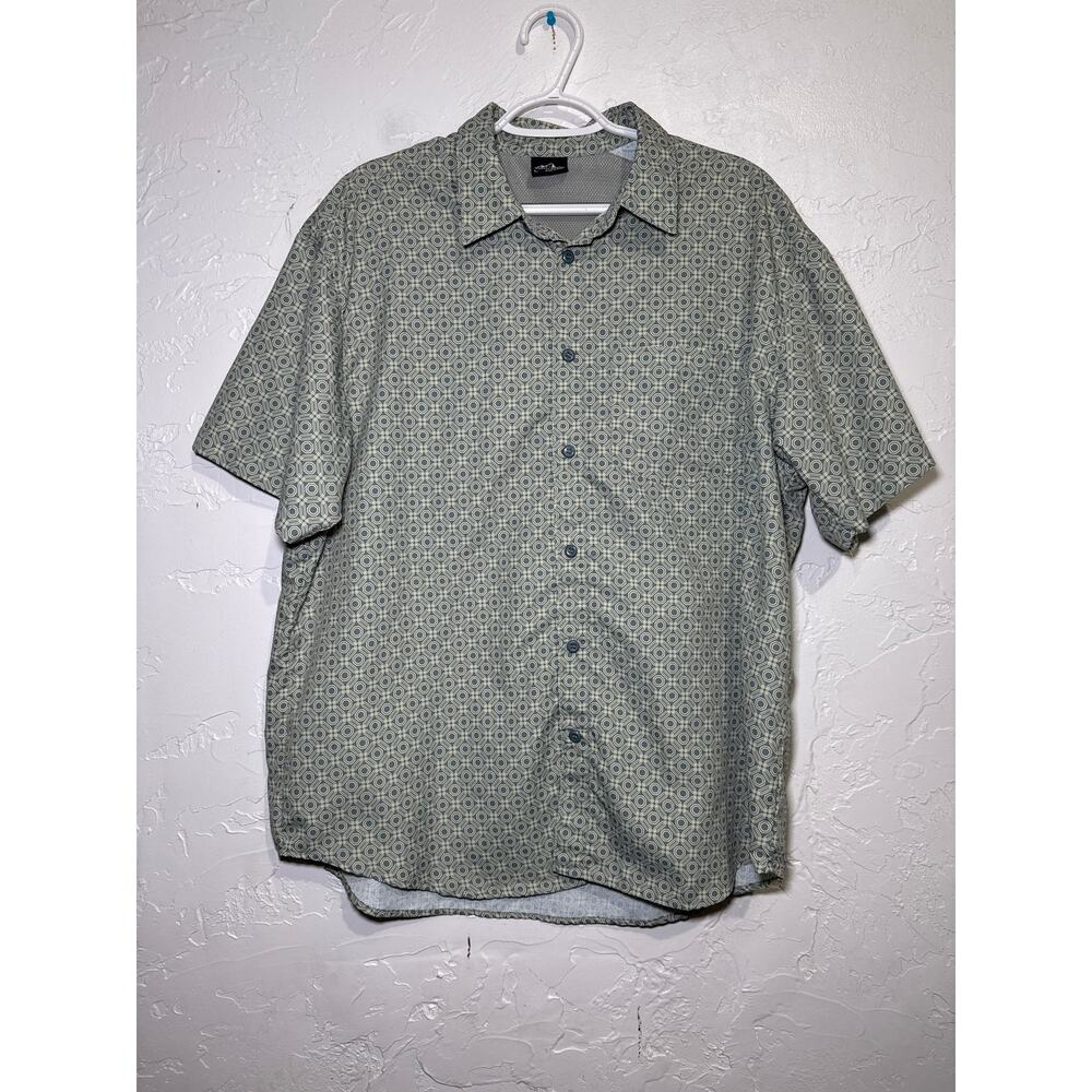 American Outback pattern‎ button down shirt mens large breathable hiking camping